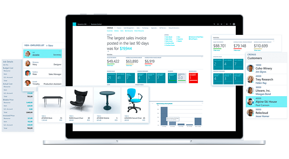 erp microsoft business central pour le négoce