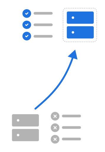 illustration de représentation d'une migration serveur